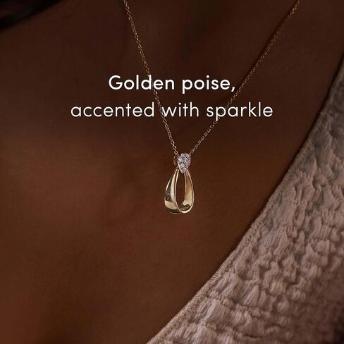 HYOU Gilt 1/8 Carat Lab Grown Diamond Necklace for Women, 925 Sterling Silver Necklace with 14K Gold Vermeil, Hypoallergenic 925 Sterling Silver Jewelry for Christmas, Anniversary & Birthday Gift in Kuwait