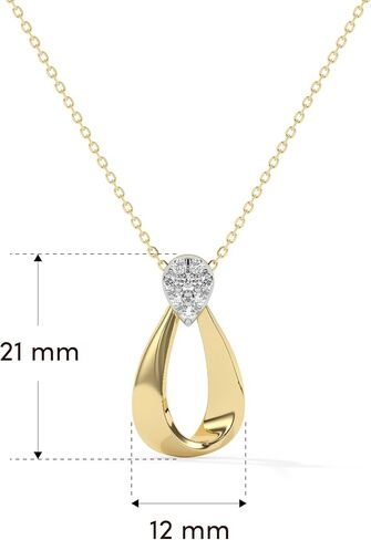 HYOU Gilt 1/8 Carat Lab Grown Diamond Necklace for Women, 925 Sterling Silver Necklace with 14K Gold Vermeil, Hypoallergenic 925 Sterling Silver Jewelry for Christmas, Anniversary & Birthday Gift in Kuwait