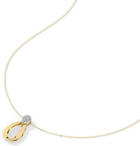 HYOU Gilt 1/8 Carat Lab Grown Diamond Necklace for Women, 925 Sterling Silver Necklace with 14K Gold Vermeil, Hypoallergenic 925 Sterling Silver Jewelry for Christmas, Anniversary & Birthday Gift in Kuwait