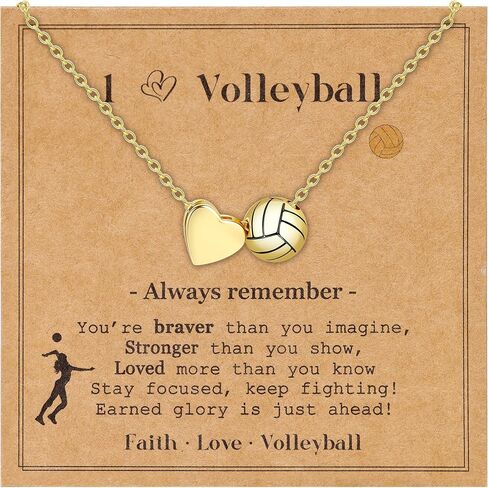 Volleyball/Soccer/Softball/Basketball/Football/Tennis/Pickleball Necklace Gifts for Women,Sports Accessories Pendant Jewelry Christmas Birthday Gifts for Lovers 16+2 Inches in Saudi Arabia