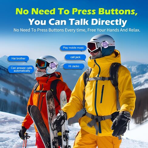 S2 Ski Intercom، نظام اتصالات خوذة خارجي - 3000 قدم+ للتزلج على الجليد، التزلج، ركوب الدراجات، متوافق مع أي خوذة تزلج جاهزة، تفاعل بدون استخدام اليدين، مشاركة الموسيقى، مقاوم للماء، بلوتوث 5.1 in Saudi Arabia