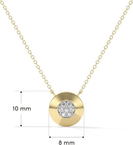 Disc Cluster 1/20 Carat Lab Grown Diamond Necklace for Women, 925 Sterling Silver Necklace with 14K Gold Vermeil, Hypoallergenic 925 Sterling Silver Jewelry for Christmas, Anniversary & Birthday Gift in Kuwait