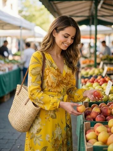 فستان نسائي طويل مقاس كبير وأكمام طويلة ورقبة على شكل حرف V وطبعة زهور فستان طويل بوهيمي مع حزام in Kuwait
