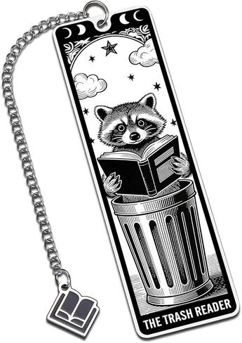Cute Tarot Bookmarks for Book Lovers Gifts for Women Men Spooky Gothic Bookmark The Reader Raccoon Gifts for Women Bookish Merch Book Accessories for Reading Lovers Fantasy Dark Romance Book Marker in Kuwait