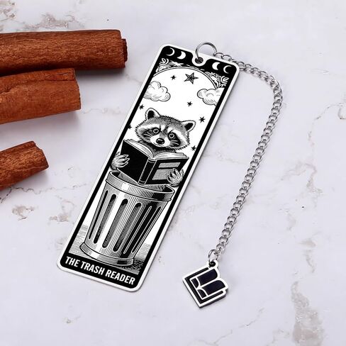 Cute Tarot Bookmarks for Book Lovers Gifts for Women Men Spooky Gothic Bookmark The Reader Raccoon Gifts for Women Bookish Merch Book Accessories for Reading Lovers Fantasy Dark Romance Book Marker in Kuwait