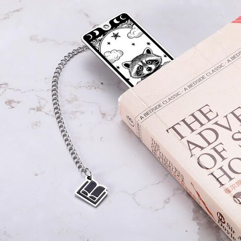 Cute Tarot Bookmarks for Book Lovers Gifts for Women Men Spooky Gothic Bookmark The Reader Raccoon Gifts for Women Bookish Merch Book Accessories for Reading Lovers Fantasy Dark Romance Book Marker in Kuwait
