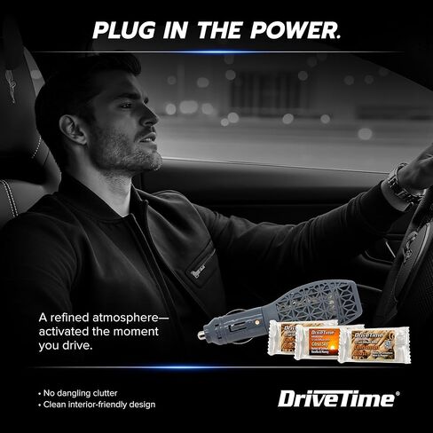 حزمة معطر هواء السيارة Power Fresh 12 فولت من Drive Time - موزع روائح + 6 ألواح رائحة تدوم طويلاً (تصل إلى 30 يومًا لكل منها) - معطر سيارات قابل لإعادة التعبئة من أجل تصميم داخلي نظيف ومنعش للسيارة - فضي in Saudi Arabia