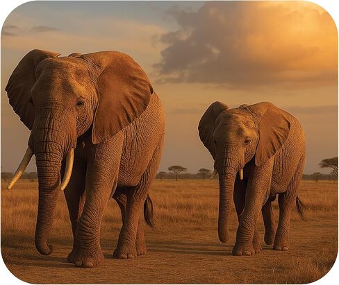 Elephant Wild Animal Wildlife Theme Mouse Pad Mat Mousepad for Desk Computer Laptop PC Gaming Home or Office Gift (MP130) in Kuwait