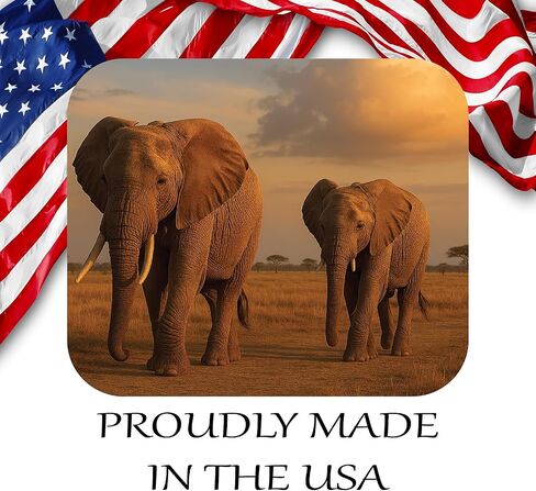 Elephant Wild Animal Wildlife Theme Mouse Pad Mat Mousepad for Desk Computer Laptop PC Gaming Home or Office Gift (MP130) in Kuwait