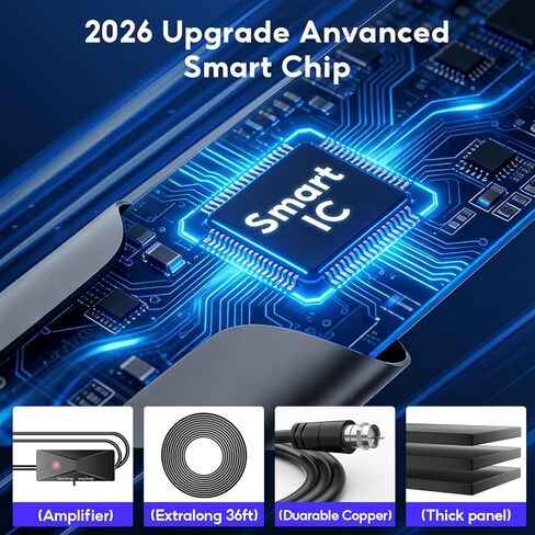 هوائي تلفزيون 4K HDR - مدى طويل يزيد عن 1000 ميل، استخدام داخلي وخارجي، قنوات HD مجانية، معزز إشارة لـ ABC، CBS، NBC والمزيد in Kuwait
