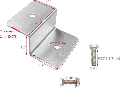 Solar Panel Mounting Z Bracket Mounts Kits with Nuts and Bolts for RV Boat Off Grid Roof Installation 4 Units in Saudi Arabia