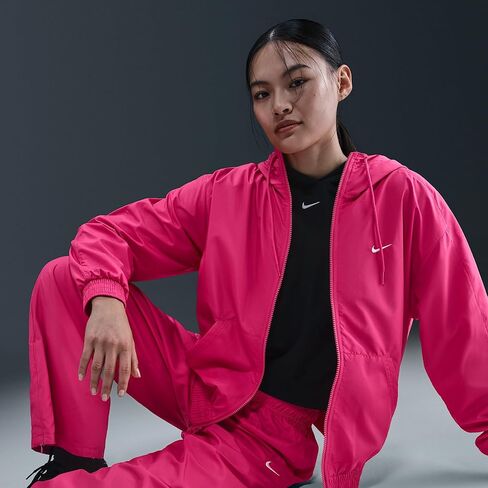 Nike Sportswear Classic Wovens Women's Loose UV Hooded Jacket (Rush Pink/Sail) in Saudi Arabia