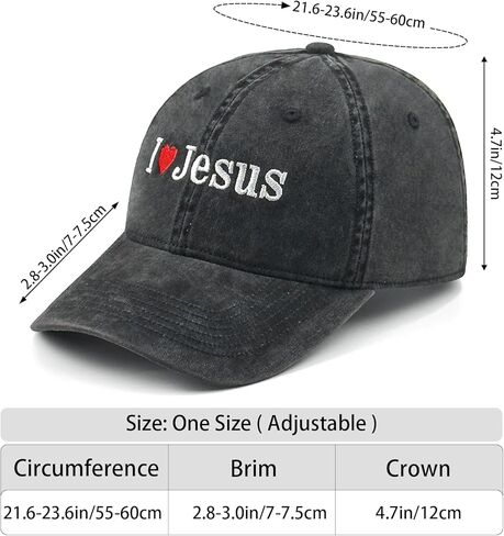 Inspirational Christian Baseball Cap, Adjustable Embroidered Cotton Hat for Men Women Dad Hat Gifts for His Her in Saudi Arabia
