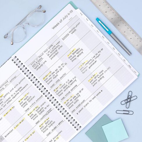 Blue Sky 2026-2027 Weekly and Monthly Academic Year Teacher Lesson Planner Calendar, July 2026 - June 2027, 8.5" x 11", Flexible Cover, Wirebound, Laminated Tabs, Storage Pocket, Prairie Aqua in Saudi Arabia