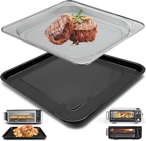 Air Fryer Rack for Ninja Foodi 10 in 1 SP101 Digital Air Fryer Countertop Oven, 13.4''*13.4'' Stainless Steel Air Fryer Accessories Roasting Steamer Grill Racks Baking Tray，Dishwasher safe in Saudi Arabia