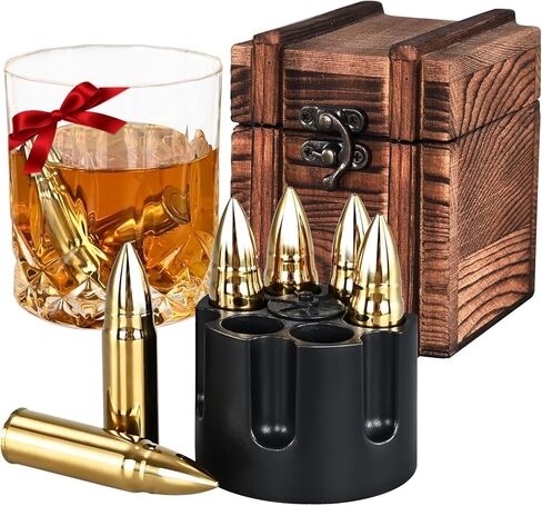 EooCoo Fathers Day Anniversary Birthday Gifts, Whiskey Stones Gift Set, Mens Gifts Ideas, Whiskey Gifts for Men, Man Cave Stuff Cool Gadgets, Gifts for Him Boyfriend, Reusable Ice Cubes in Kuwait