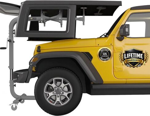 RollnJack Hard Top Removal Lift for Jeeps: 2007 -to- Present Jeeps (JK & JL), 2 and 4-Door Jeeps, Lifted Jeeps. Quick and Easy Assembly! Take Off Your Top in a Matter of Minutes in Kuwait