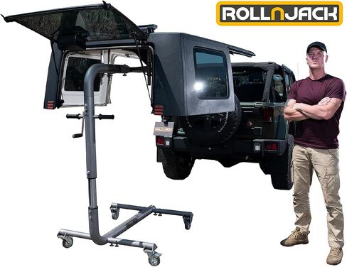 RollnJack Hard Top Removal Lift for Jeeps: 2007 -to- Present Jeeps (JK & JL), 2 and 4-Door Jeeps, Lifted Jeeps. Quick and Easy Assembly! Take Off Your Top in a Matter of Minutes in Kuwait