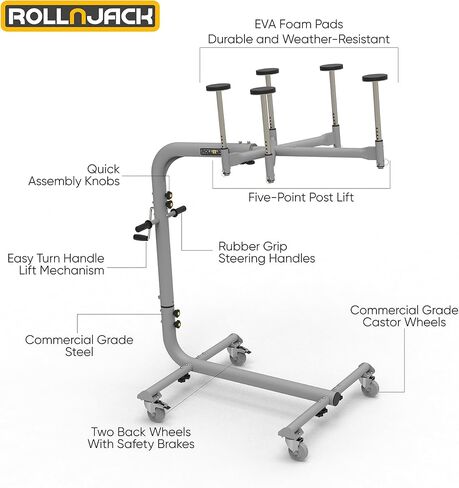 RollnJack Hard Top Removal Lift for Jeeps: 2007 -to- Present Jeeps (JK & JL), 2 and 4-Door Jeeps, Lifted Jeeps. Quick and Easy Assembly! Take Off Your Top in a Matter of Minutes in Kuwait