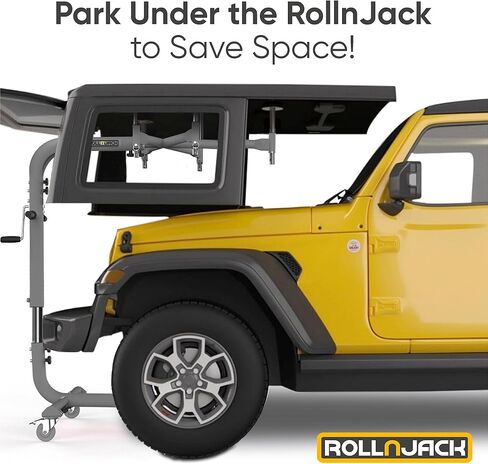RollnJack Hard Top Removal Lift for Jeeps: 2007 -to- Present Jeeps (JK & JL), 2 and 4-Door Jeeps, Lifted Jeeps. Quick and Easy Assembly! Take Off Your Top in a Matter of Minutes in Kuwait