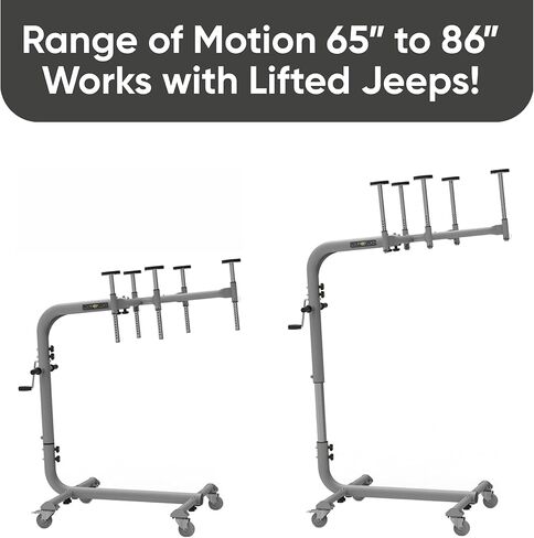 RollnJack Hard Top Removal Lift for Jeeps: 2007 -to- Present Jeeps (JK & JL), 2 and 4-Door Jeeps, Lifted Jeeps. Quick and Easy Assembly! Take Off Your Top in a Matter of Minutes in Kuwait