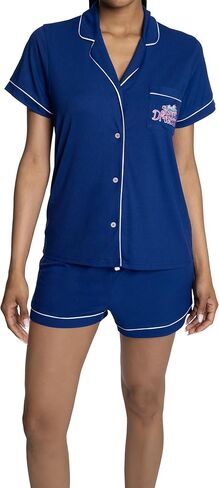 Peanuts Women's 2 Piece Snoopy Pajama Set Short Sleeve Notch Collar Top and Matching Drawstring Waistband Pj Shorts in Saudi Arabia