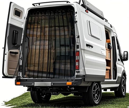 شاشة حشرات مغناطيسية مقاس 65 بوصة ارتفاع × 65 بوصة عرض تناسب سيارات مرسيدس سبرينتر وفورد ترانزيت وشبكة ناموسية مغناطيسية للباب الخلفي والسقف القياسي من بروماستر لسيارة فان in Kuwait