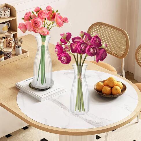 24 عبوة من المزهريات البلاستيكية، مزهرية بلاستيكية صغيرة بحجم 6.7 بوصة مزهريات أكريليك شفافة لتزيين حفلات الزفاف المنزلية in Kuwait