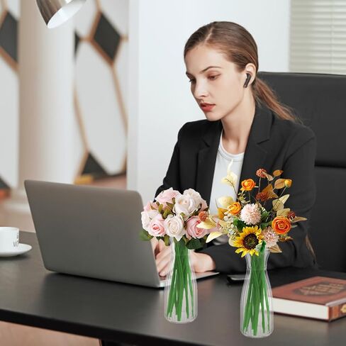 24 عبوة من المزهريات البلاستيكية، مزهرية بلاستيكية صغيرة بحجم 6.7 بوصة مزهريات أكريليك شفافة لتزيين حفلات الزفاف المنزلية in Kuwait