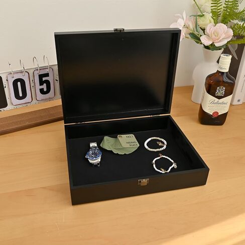 Wooden Storage Box for Keepsake, Black in Kuwait