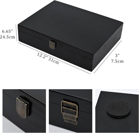 Wooden Storage Box for Keepsake, Black in Kuwait