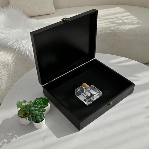 Wooden Storage Box for Keepsake, Black in Kuwait