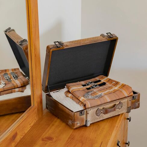 Zaer Ltd. Set of 3 Bamboo Finish Suitcase Trunk Decor (Weathered Bamboo) in Saudi Arabia