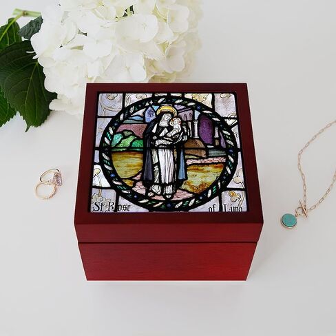 صندوق مجوهرات تذكار لذاكرة النافذة من CafePress St Rose of Lima، مقاس 5 بوصة × 5 بوصة × 3.75 بوصة in Saudi Arabia