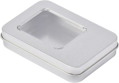 1Pc Silver Rectangle Metal Card Box Playing Cards Container Jewelry Storage for Case Packing Game Empty Storage Box in Saudi Arabia