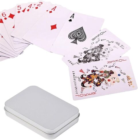1Pc Silver Rectangle Metal Card Box Playing Cards Container Jewelry Storage for Case Packing Game Empty Storage Box in Saudi Arabia