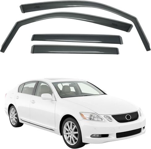واقي مطر لنافذة السيارة داخل القناة متوافق مع Lexus RX330 RX350 (2003-2008) 4 قطع، صناعة تايوانية دقيقة وشفافة لرياح السيارة ولا توجد أقنعة لتسرب المياه in Kuwait