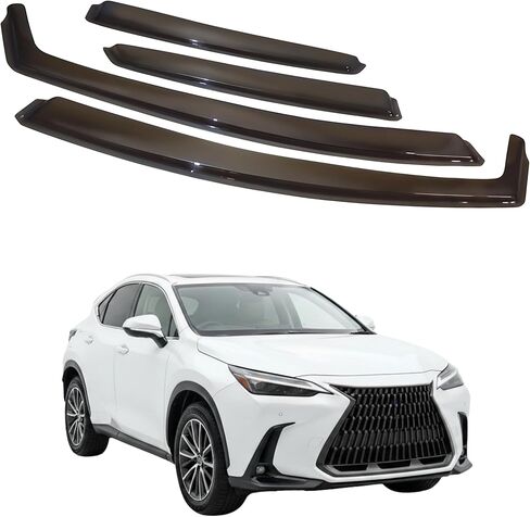 واقي مطر لنافذة السيارة داخل القناة متوافق مع Lexus RX330 RX350 (2003-2008) 4 قطع، صناعة تايوانية دقيقة وشفافة لرياح السيارة ولا توجد أقنعة لتسرب المياه in Kuwait