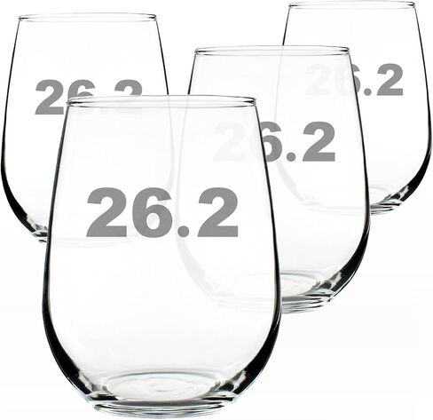 26.2 Marathon Stemless Wine Glass - Gifts for Marathon Runners - Large 17 Ounce Glasses in Saudi Arabia