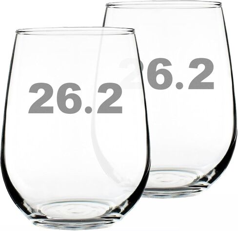 26.2 Marathon Stemless Wine Glass - Gifts for Marathon Runners - Large 17 Ounce Glasses in Saudi Arabia