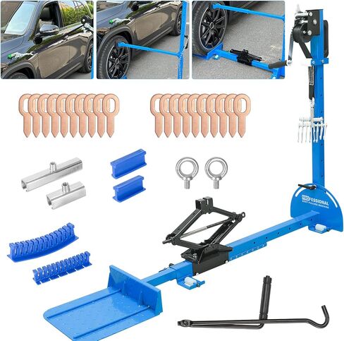 أداة إصلاح دنتات صفائح السيارة المعدنية، مجموعة أدوات سحب دنت 3 في 1 PDR مع قضيب سحب وملحقات لأقواس العجلات وخدوش الأبواب وترميم اللوحة in Kuwait