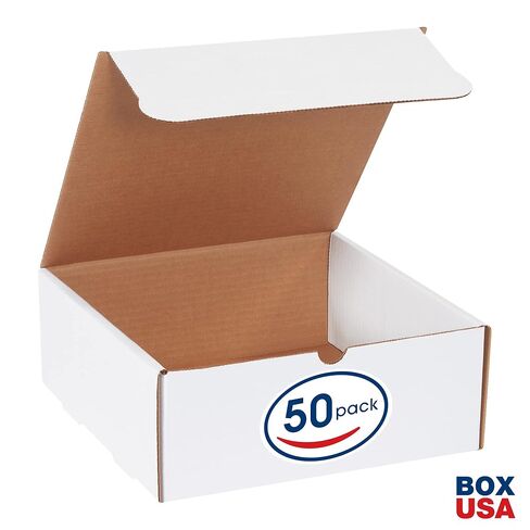 BOX USA BM10104 10"L x 10"W x 4"H, White (Pack of 50) in Saudi Arabia