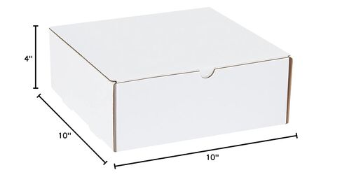 BOX USA BM10104 10"L x 10"W x 4"H, White (Pack of 50) in Saudi Arabia