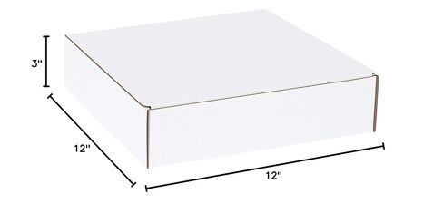 BOX USA Corrugated Cardboard Literature Mailers, 12 x 12 x 3 Inches, Tuck Top One-Piece, Die-Cut Shipping Boxes, Large White Mailing Boxes (Pack of 50) in Saudi Arabia