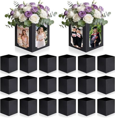 20 Pieces Picture Centerpieces for Table Graduation Box Table Centerpieces 6/7 Inch Photo Display Box for Congrats Grad Wedding Graduation Birthday Party Decoration (White) in Kuwait