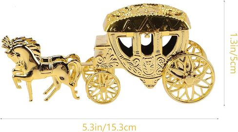 LUOZZY 4pcs Carriage Candy Boxes Royal Carriage Centerpiece Candy Trinket Box Wedding Gift Jewelry Box for Bridal Shower Wedding Party Favors, Gold in Saudi Arabia