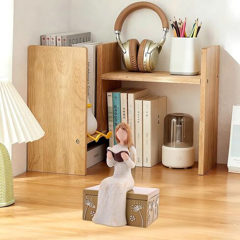 Resin Small Decorative Box for Jewelry a Girl Reading was Sitting on a Box Adorned with Floral Relief Patterns Gift for Book Lovers in Kuwait