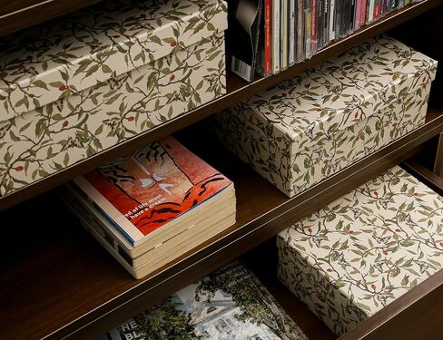 3-Piece Decorative Storage Boxes with Lids, Botanical Leaf & Butterfly Design, Vintage-Inspired Paperboard Keepsake Box Set for Photos, Memories & Decorative Storage in Saudi Arabia