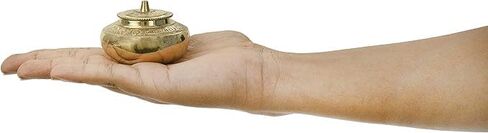 صندوق نحاسي إتيرالز بوجا | بوجا | رولي | شوال | بوجا بوكس ​​| دابي | ديبي | داني | حامل غطاء داني - وعاء، صغير in Kuwait