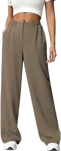 بنطال رياضي نسائي واسع الساق بنطال رياضي فضفاض داخلي بخصر مطاطي عالي الخصر بناطيل كاجوال بنطال ركض in Kuwait